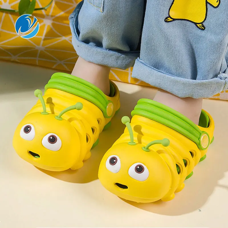 

Mo Dou Children's Sandals Soft Toe-wrapped Lovely Cartoon Caterpillar EVA Non-slip Cozy Breathable Easy Washing Light Elastic