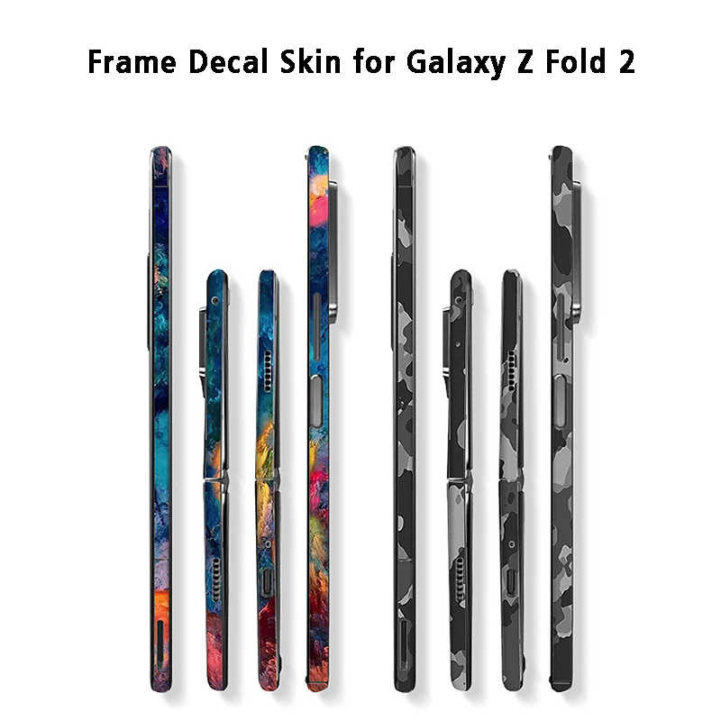 

3M Material Colorful Anti-Scratch Phone Sides Sticker Frame Film For SAMSUNG Z Fold2 5G Matte Edge Skin For Galaxy Z Fold2 W21