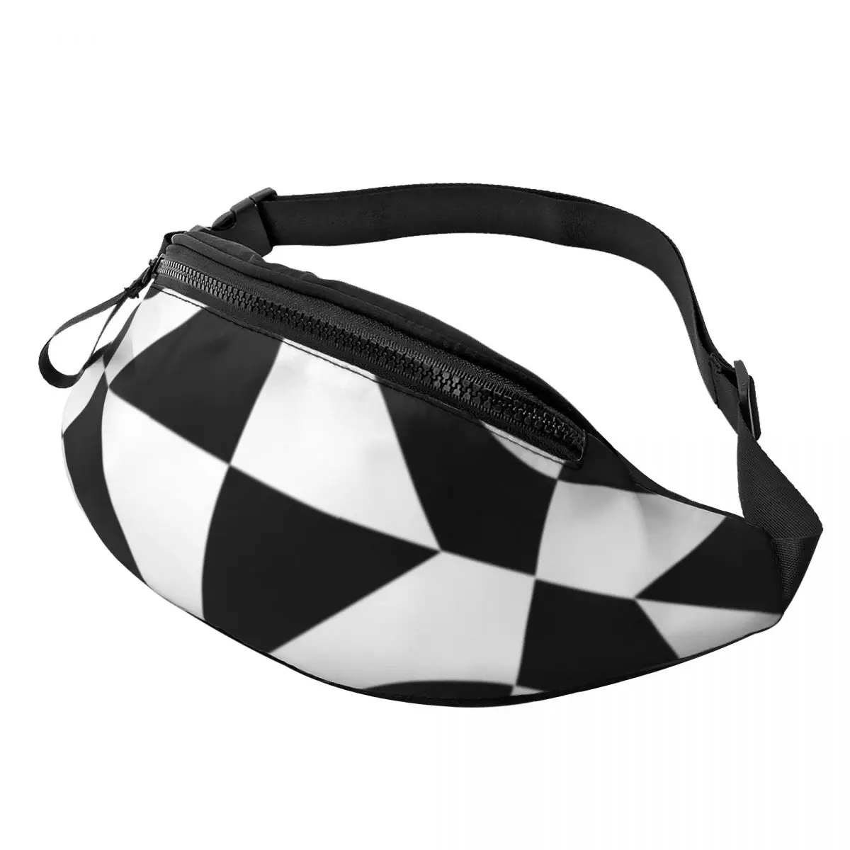 

Двухцветная поясная сумка, черная, белая, в стиле 60-х годов, Полиэстеровая поясная сумка, женская сумка для бега