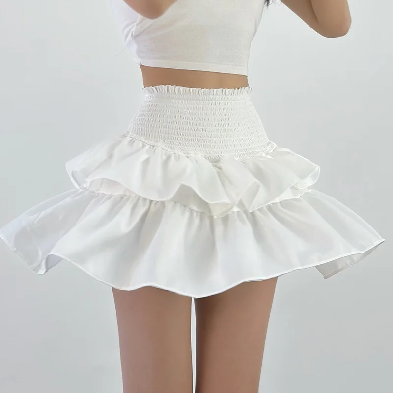 

Style TVVOVVIN Ballet Girl Cake Skirt Fashion Sweet Versatile Double Layer Short Skirt High Waist Skirt Pleated Fluffy Skirt1VKN