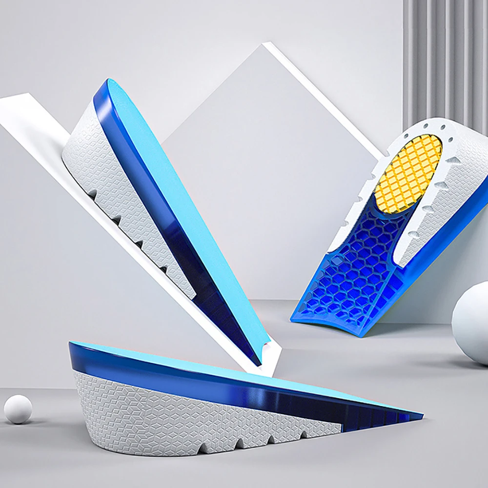 NOIPACE Silicone Gel Heel Cups Height Increase Insoles Elevator Shoes Pads Women Men Growing Insole Half Non-Slip Sole For Foot