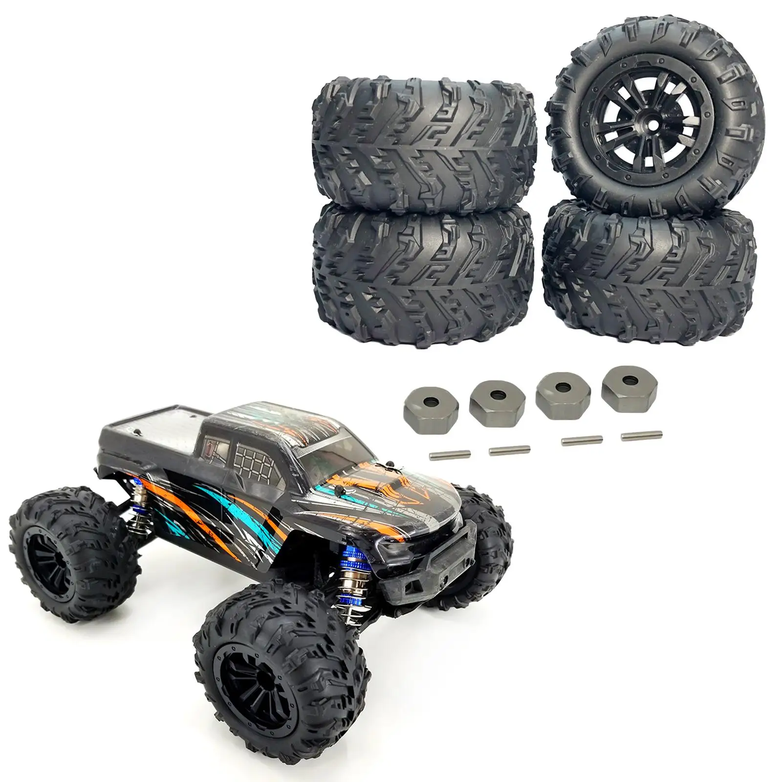 

4x 1: 14 Scale RC Snow Tires Replaces Wheel Tires for 124017 Trucks
