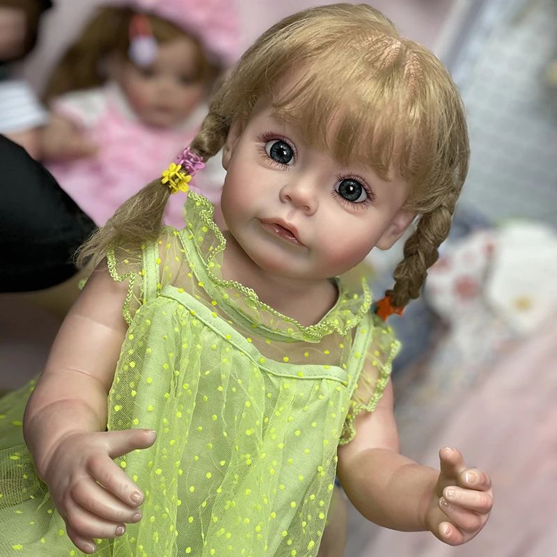 

22Inch реборн девочка Full Body Vinyl Bebe Reborn Girl Handmade Painted Lifelike Newborn Babies Painted By Artists Newborn Doll