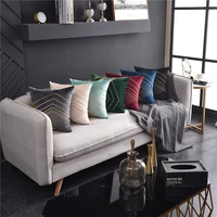 european atyle geometric triangle golden wave embroidery cushion cover 45x45cm sofa living room bedroom home decor pillow case
