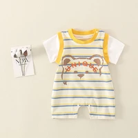 summer baby cotton romper newborn girls casual plaid short sleeve rompers infant bodysuit baby boys clothes costume jumpsuits