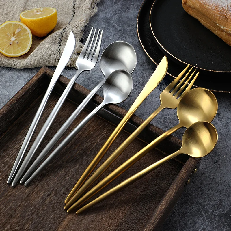 304 Stainless Steel Portuguese Series Tableware Knife Fork and Spoon Set Western Cuisine Steak Cutlery for Restaurant Hotel