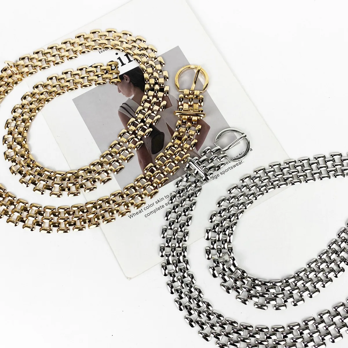 Роскошная высококлассная Женская Золотая и серебряная цепочка на талию ремешок