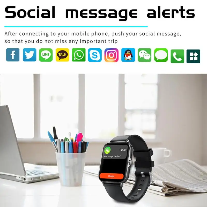 

Smart Watch Temperature Call Men Women Smart Bracelet Fitness Tracker Heart Rate Monitoring Sport Smart WristBand