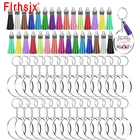 120 шт.компл. акриловые заготовки для брелоков и серебряные подвески для брелоков с кисточками для поделок и проектов сделай сам