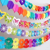 3m paper butterfly garland flower banner pull flag happy birthday wedding party favor baby shower curtain decoration supplies
