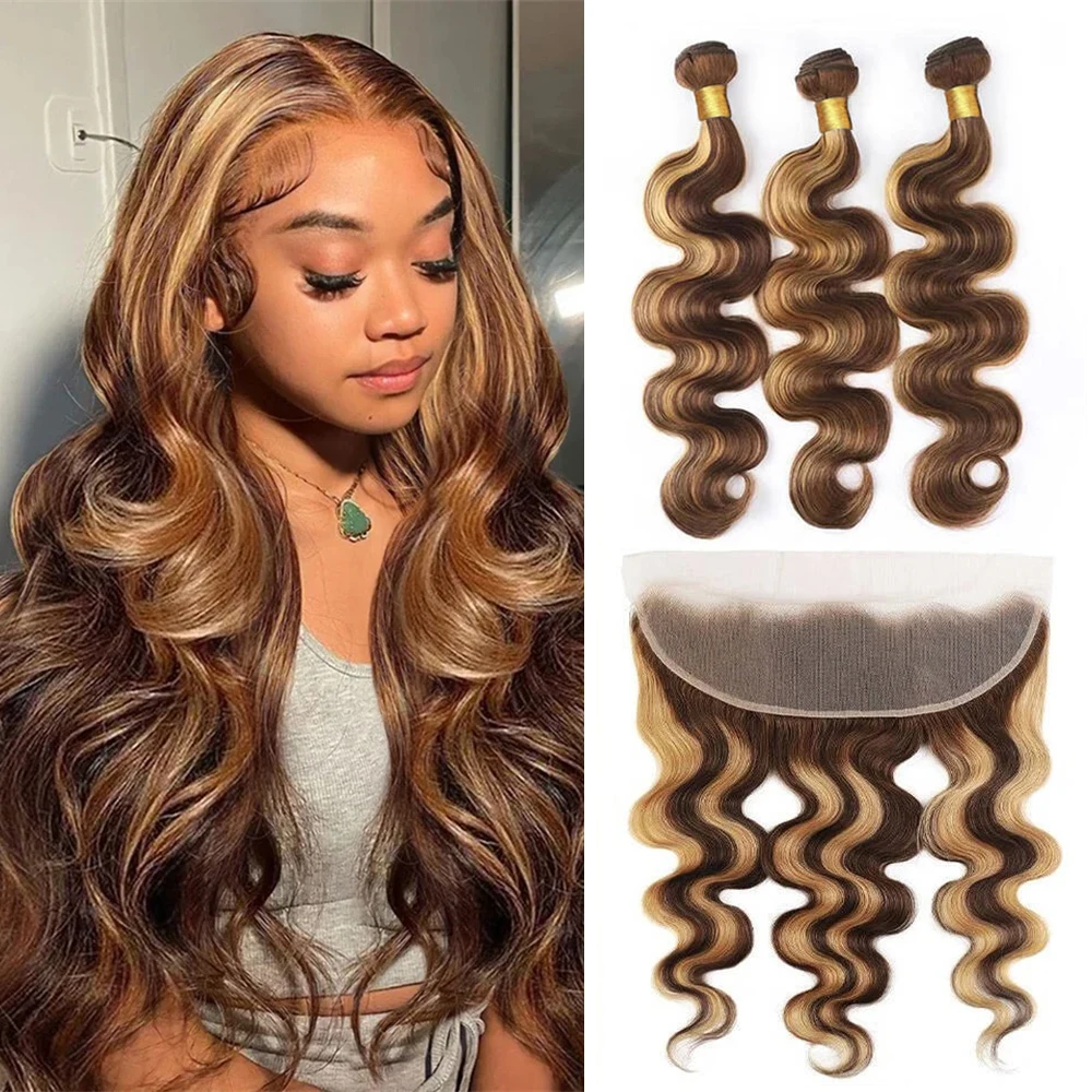 4/27 искусственные волнистые волосы с фронтальным Омбре блестящие бразильские