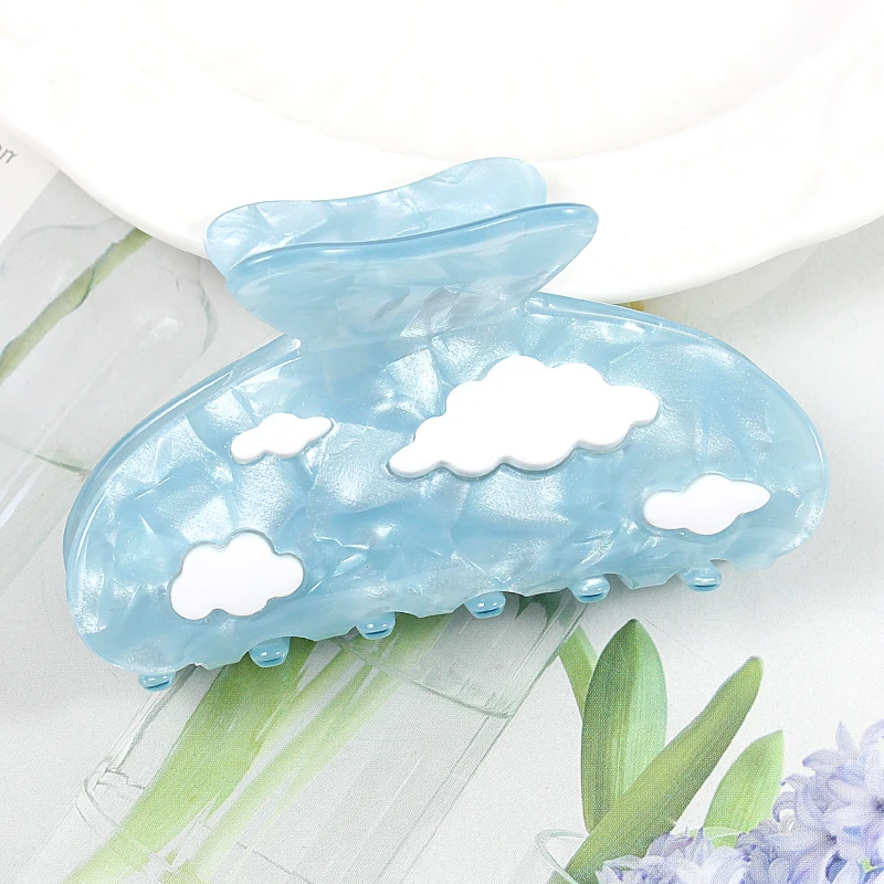 

Exquisite Women's Hair Clips Blue Sky White Clouds Hair Accessories Hair Claw Clip Fashion Elegant Girls Barrettes