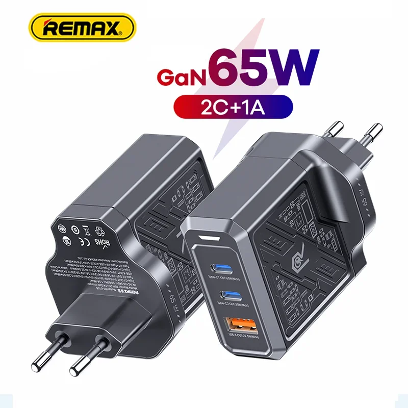 Устройство для быстрой зарядки Remax Gan 65 Вт USB Тип C QC 4 0 PD3.0