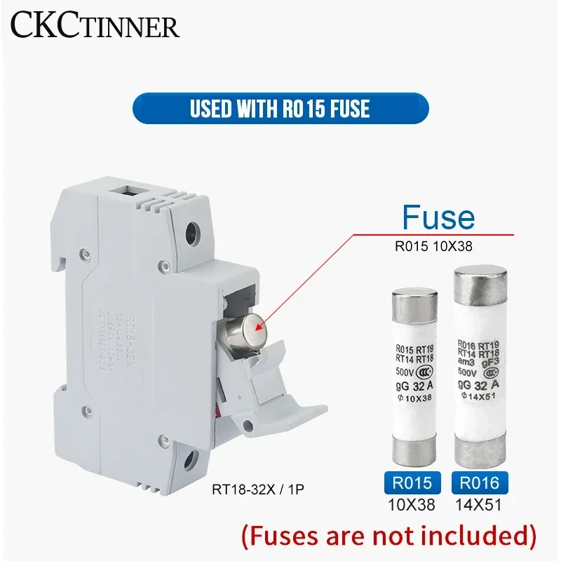 Держатель плавкого предохранителя 1P 2P 3P 4P медный 380-500 В переменного тока 500 10x38 мм