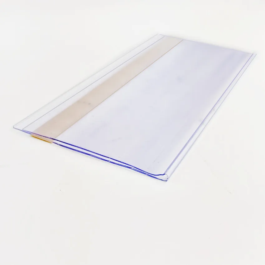 H8cm Short Plastic Merchandise Data Strips PVC Clip Holder Price Shelf Talker Sign Label Display Adhesive Tape 30pcs
