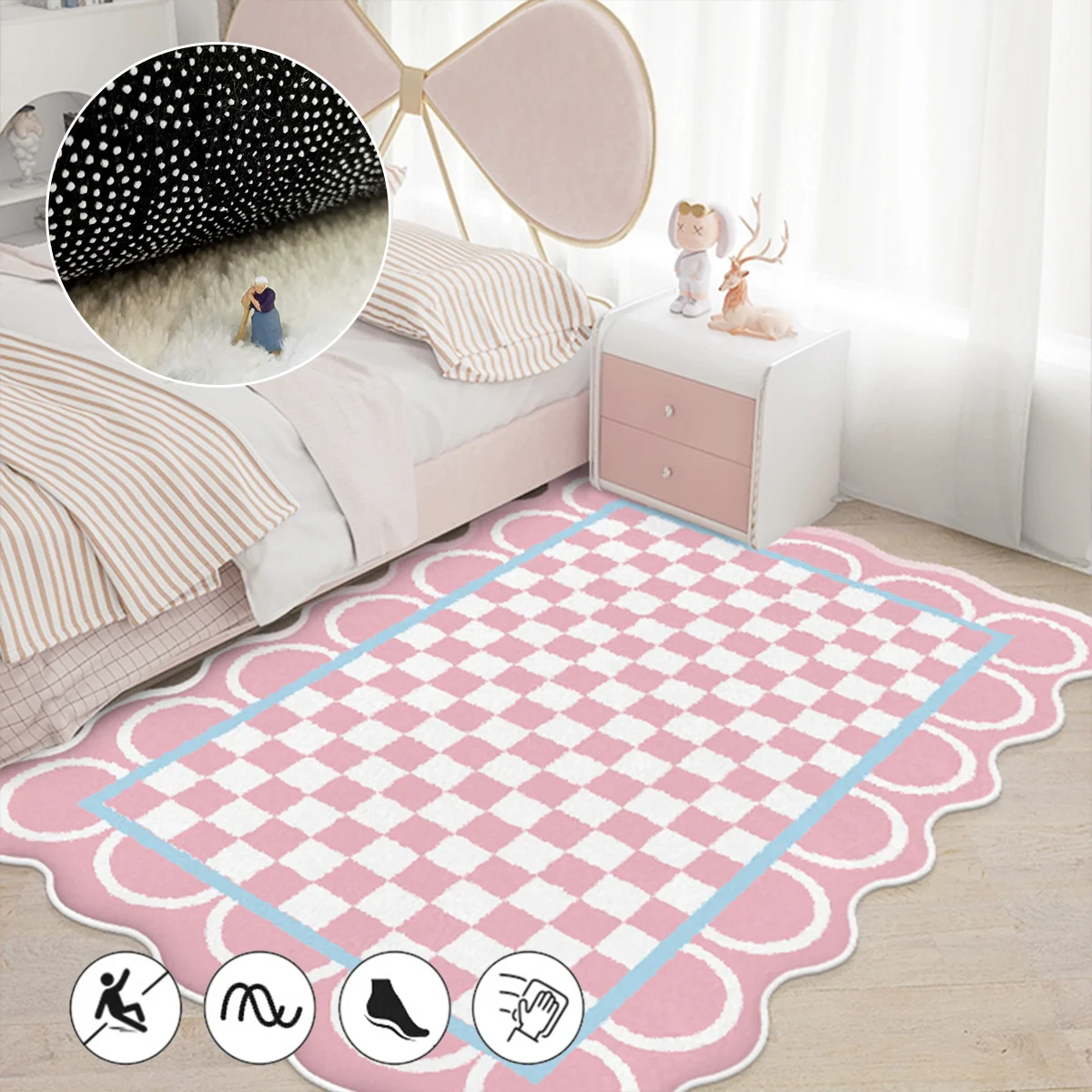 

Simple Shaped Cashmere Rugs for Bedroom Decor Bedside Carpets Thick Living Room Large Area Rug Soft Home Lounge Carpet Alfombra