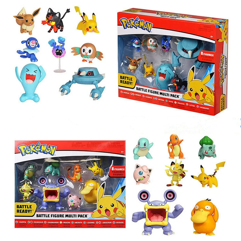 

8Pcs/set Pokemon Cartoon Anime Pikachu Jenny Turtle Pocket Monsters Action Figures Toys Model Dolls Collection For Kids Gifts