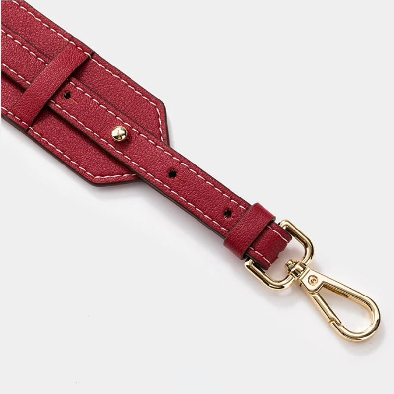 Genuine Leather Bags Straps Lady Soft Cowhide Wide Shoulder Strap Adjustable Bag Accessories for Tote Crossbody Handbag Fashion