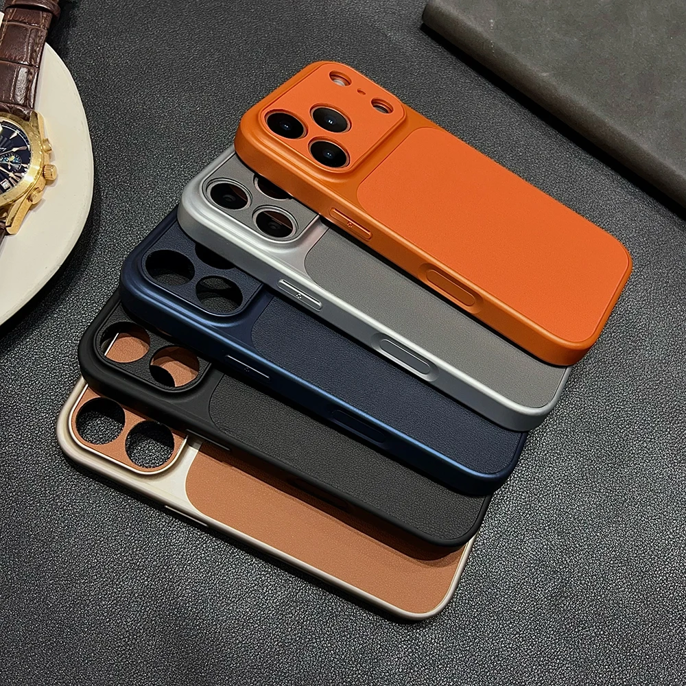 Роскошный новый чехол для телефона с текстурой оранжевой кожи для iPhone 17 Pro Max 16 15 14 13 12 11 Pro Max Plus, ретро-дизайн, мягкая рамка, противоударный (art.: 3920db3bb55e5) - 3920db3bb55e5
