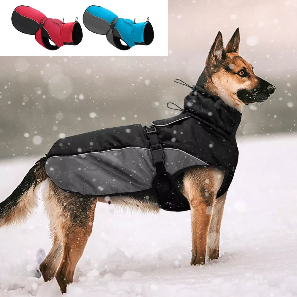 

Waterproof Big Dog Clothes Warm Large Dog Coat Jacket Reflective Raincoat Clothing For Medium Large Dogs French Bulldog XL-6XL