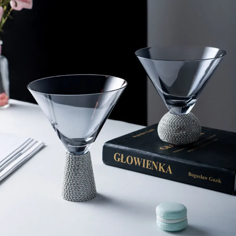 

4/2/1 шт., стеклянный бокал для коктейлей с инкрустацией из кристаллов