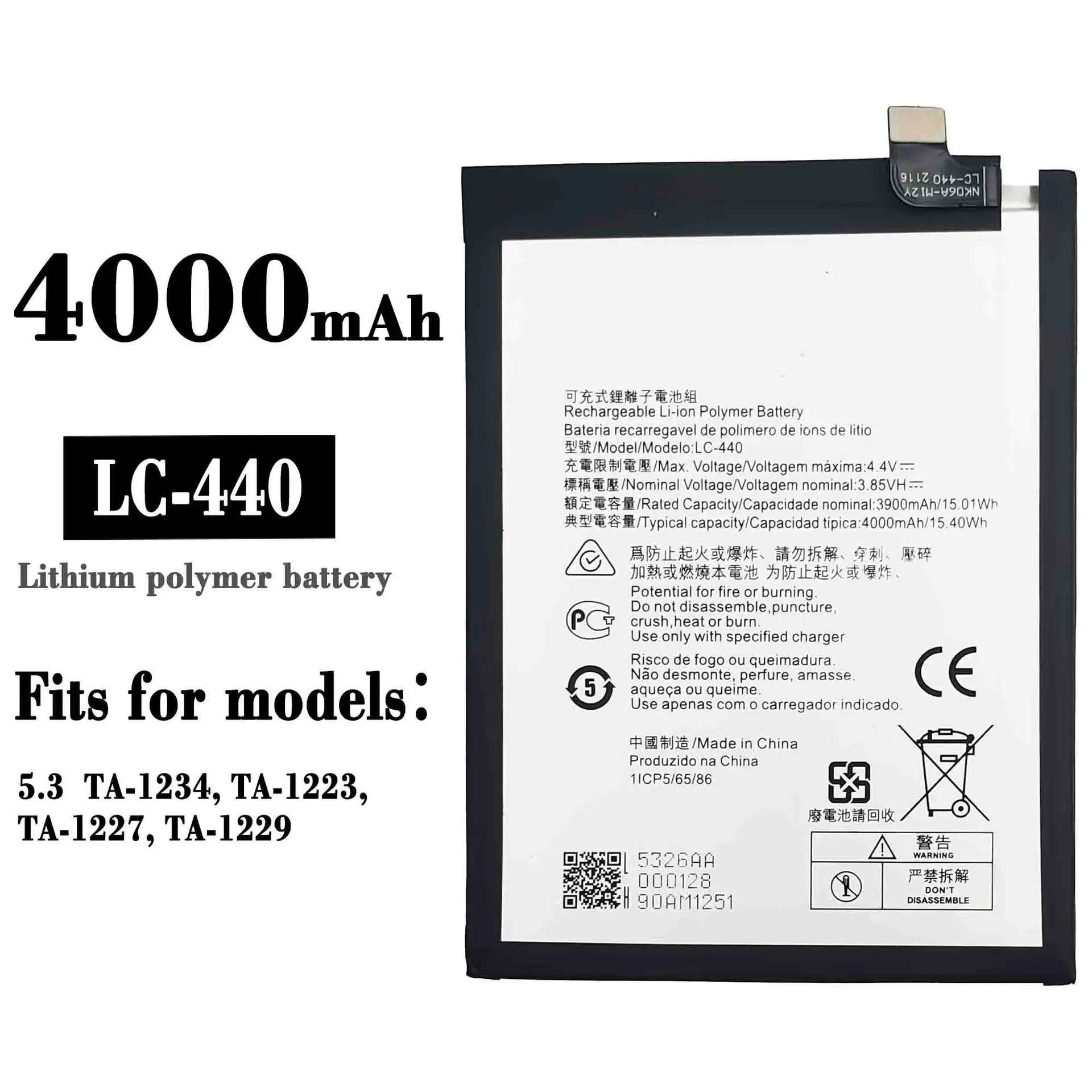 100% New high quality 4000mAh LC-440 Replacement Battery For Nokia Mobile phone Batteries | Phone