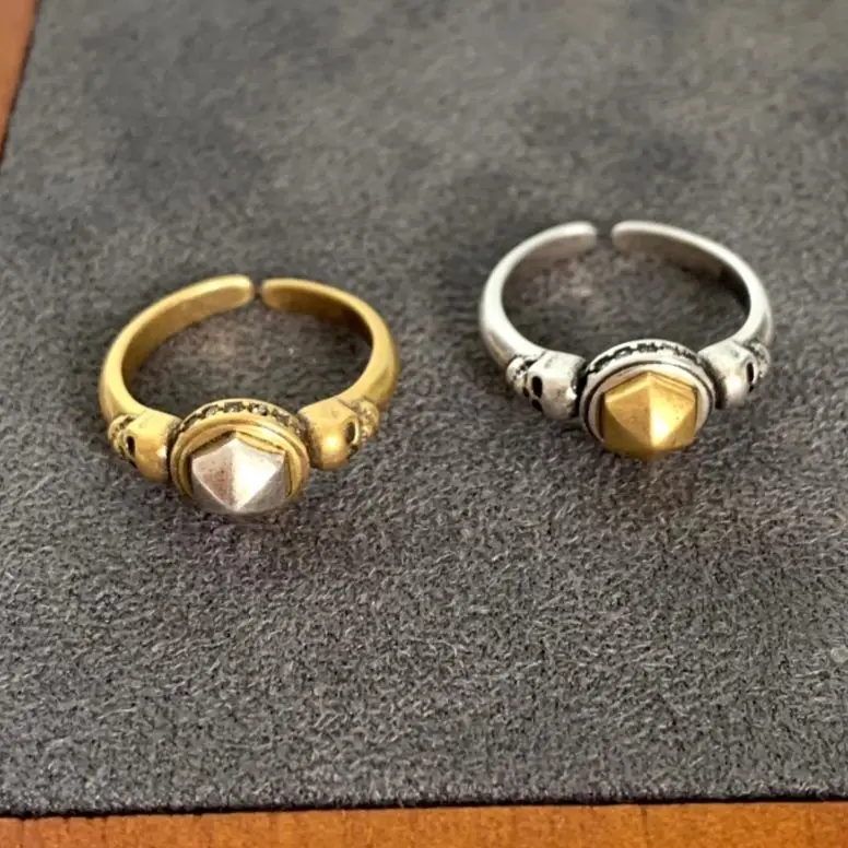 

Европейское дизайнерское Золотое серебряное кольцо с заклепками и жемчугом, мужское и женское ювелирное изделие, модное украшение