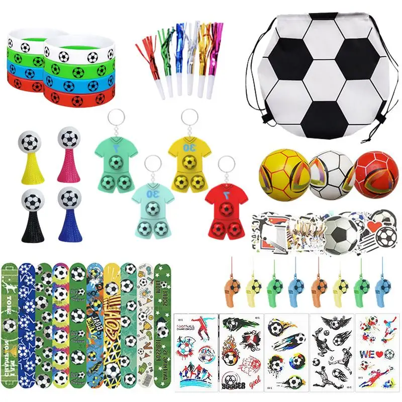 

Soccer Ball Party Favour Soccer Ball Party Favors Supplies Football Theme Bracelets Whistles Bouncy Balls Keyrings Keychains