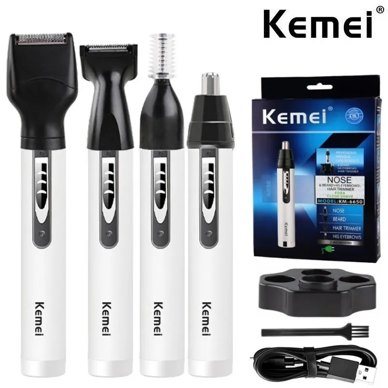 

4-in-1 Rechargeable Ear and Nose Trimmer for Ear and Eyebrow Trimmer Electric
