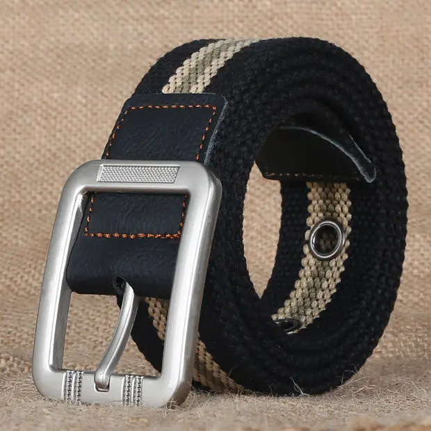 

Men Army Military Tactical Alloy Pin Buckle Belt Canvas Nylon Waist Belt Casual Jeans Waistbands Outdoor Sport Webbing Belt