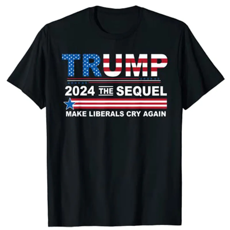 

Забавная футболка с изображением Трампа 2024, футболка с американским флагом «сделай свободнее», футболки с изображением героев мультфильма ...