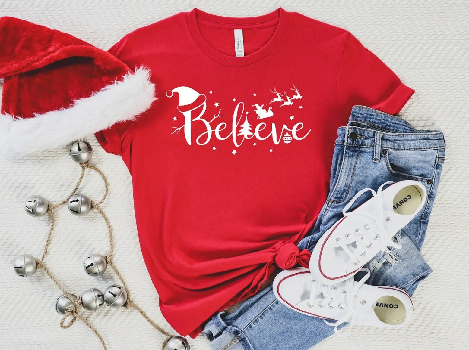 Рождественская зимняя футболка с Санта-Клаусом