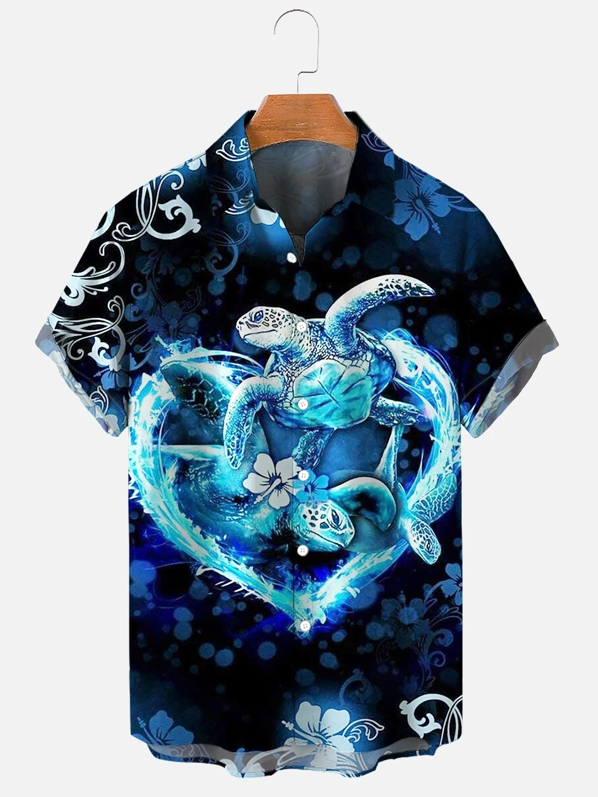 Hawaiian Summer Funny Animal 3d Print Shirt For Men Cartoon Tops Lapel Casual Short Sleeve Street Sea Marine Top Men's Clothes