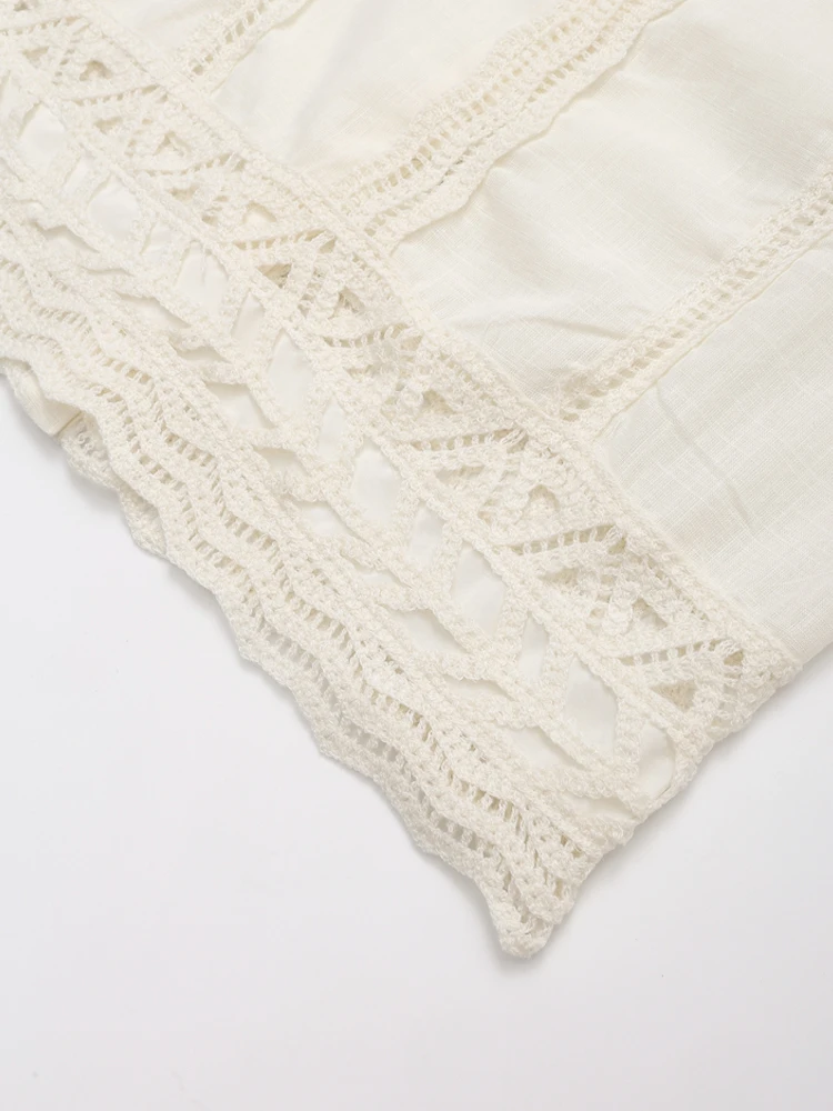 Женский винтажный топ с воротником-хомутом и пуговицами на спине