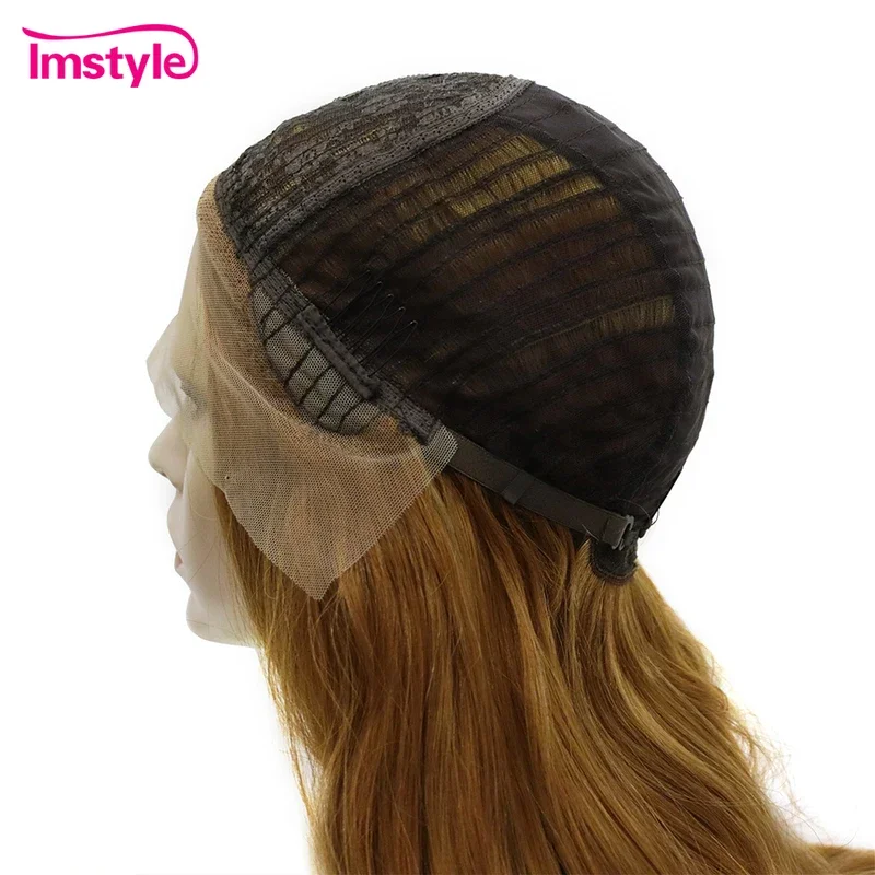 Imstyle золотой парик T часть синтетические кружевные передние парики Смешанные