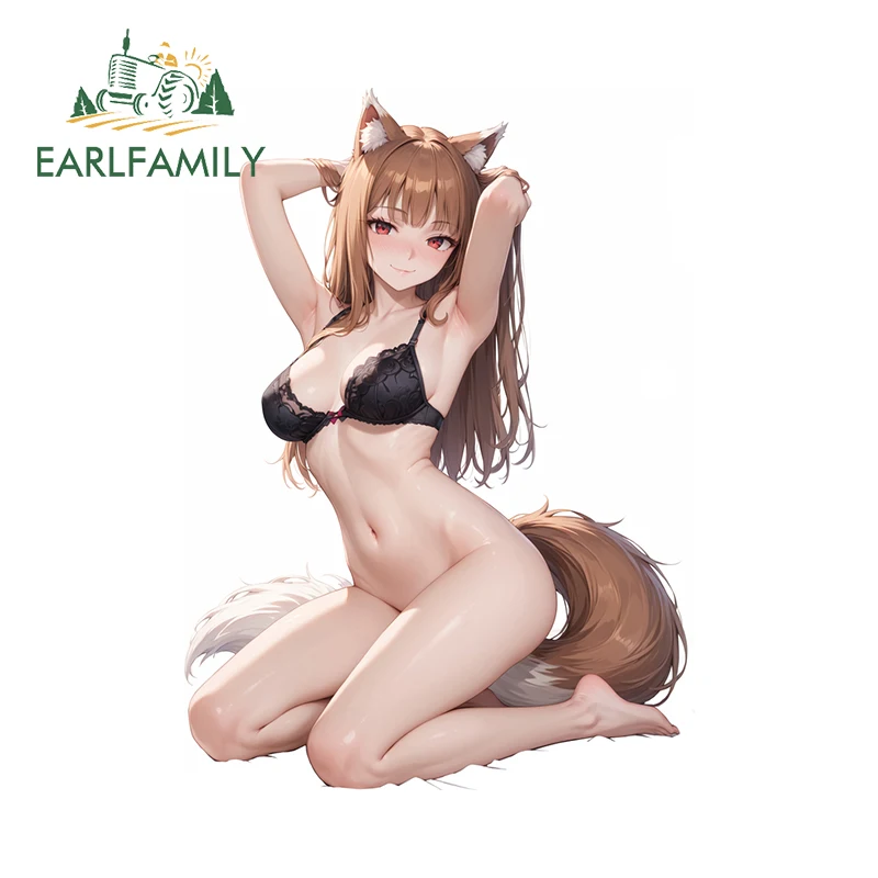 

EARLFAMILY сексуальное бикини аниме пушистые голографические наклейки для автомобиля водостойкий караван багажник бампер ПВХ наклейка водостойкие авто аксессуары для квадроциклов