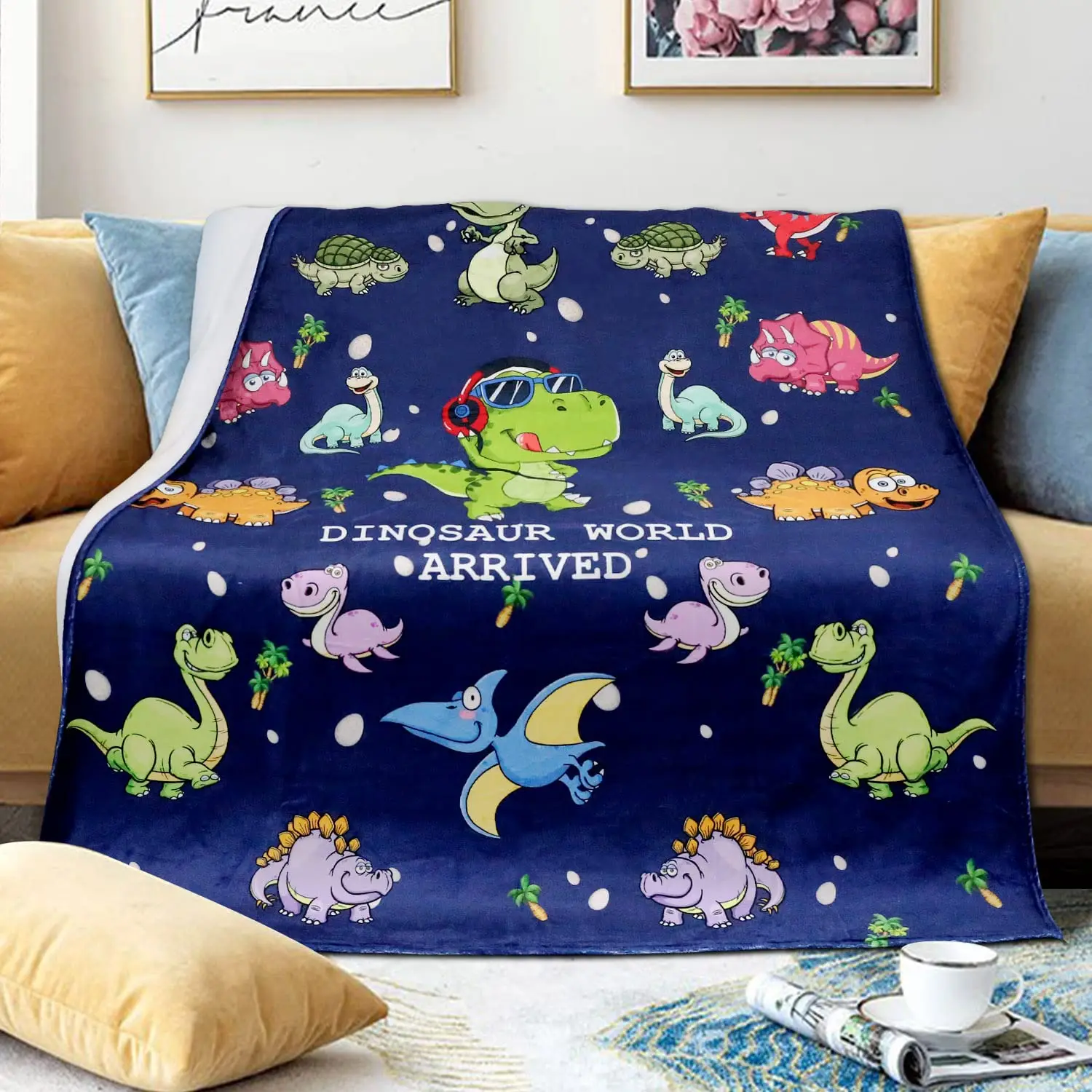 

Gifts for Sofa Bed Dinosaur Blanket for Boys Jurassic Dino World Park Soft Flannel Throw Blanket Dinosaur Room Decor for Boys
