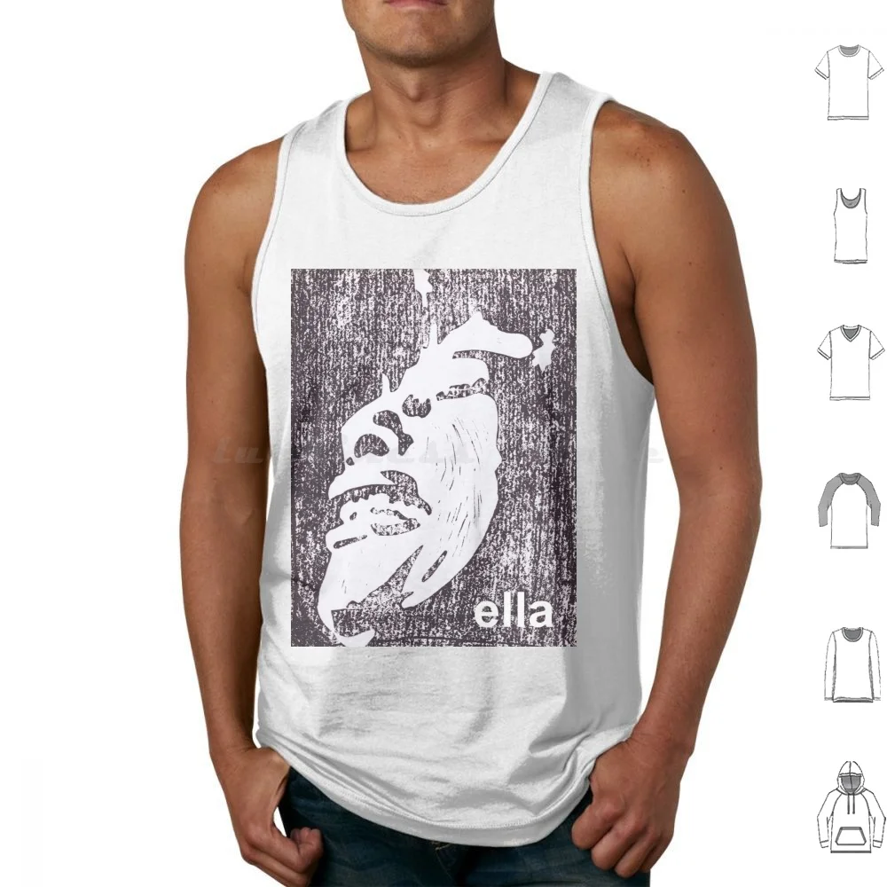 Майка для портрета Ella хлопковый топ с принтом линолеум Элла музыка поет душу