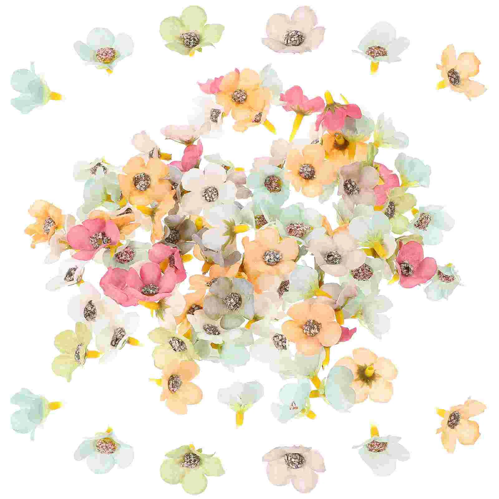 

100pcs Premium Multi-use Fake Flower Heads Silk Flowers Flowers For Crafts Faux Flowers Small Flowers For Crafts for DIY