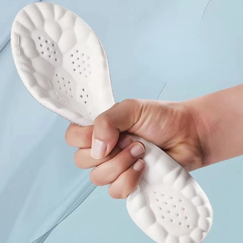 4D sports shock absorption insoles for men and women super soft long-lasting Thickened high elastic running absorbs sweat odor