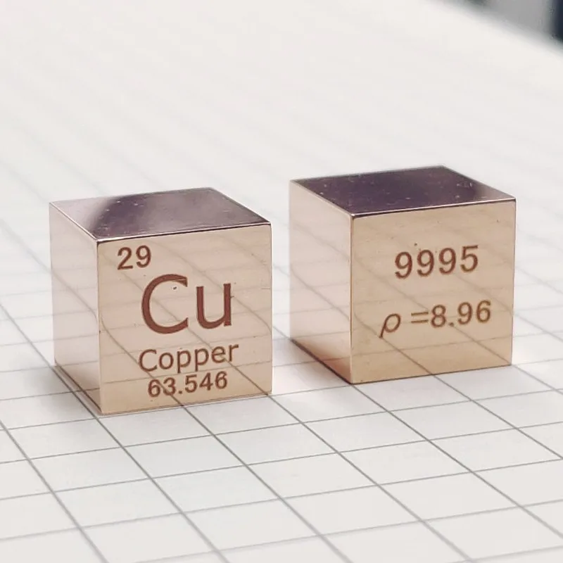 

1pc 99.95% Pure Mirror Cu Cube 8.9g Cu Metal Carved Element Periodic Table Craft Mirror Copper Cube Wonderful Collection