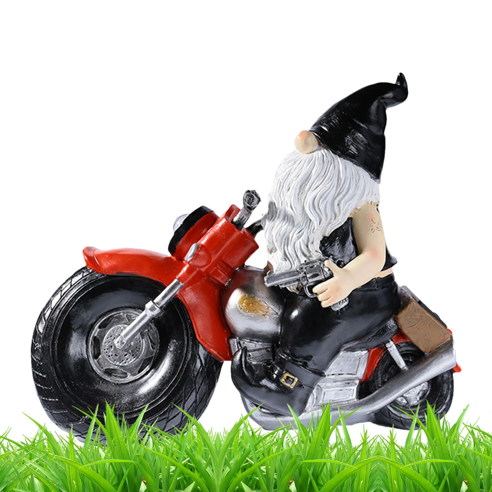 

Biker Garden Gnomes Outdoor Funny Gnome Motorcycle Statue Resin Handicraft Yard Decorations Motorcycle Lovers Gift Resin