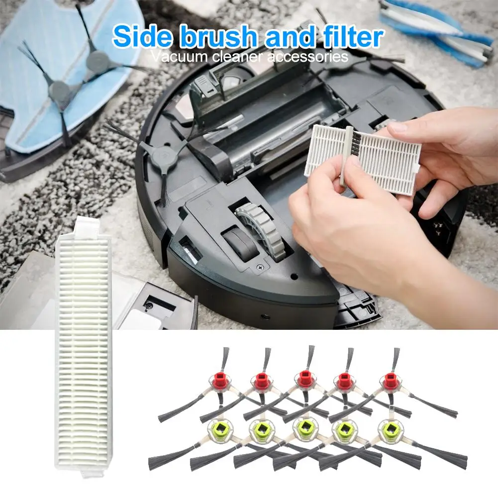 

Side Brush Filter Fits Durable Practical Economy Delicate for ECOVACS DA60 Vacuum Cleaner Replacement Accessories 125x120x45mm