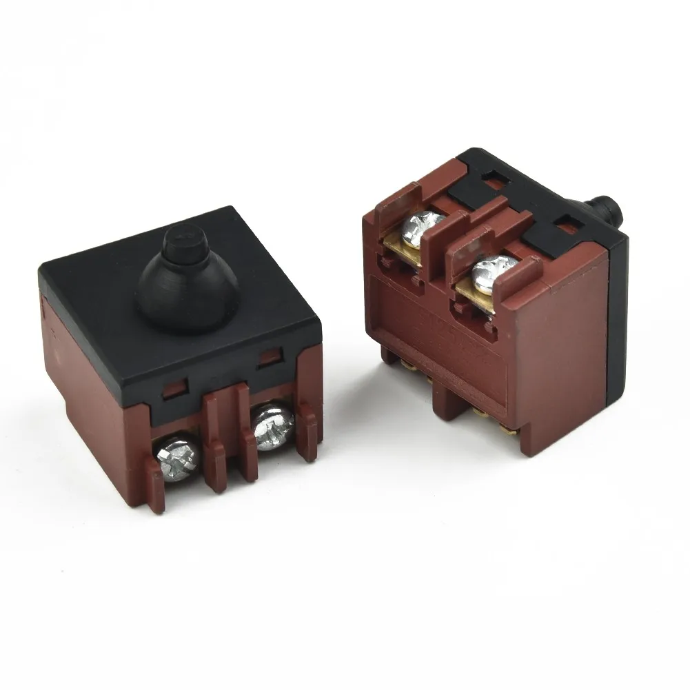 

2pcs Angle Grinder Switch For 100mm 4" Angle Replacement Parts 2.5x2.5cm Push Button Plastic & Metal Switch Durable Practical