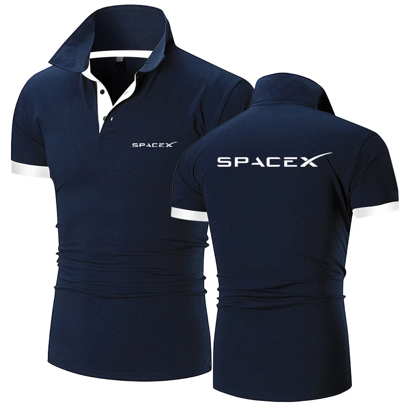 

Мужская хлопковая рубашка с коротким рукавом и логотипом SpaceX Space X