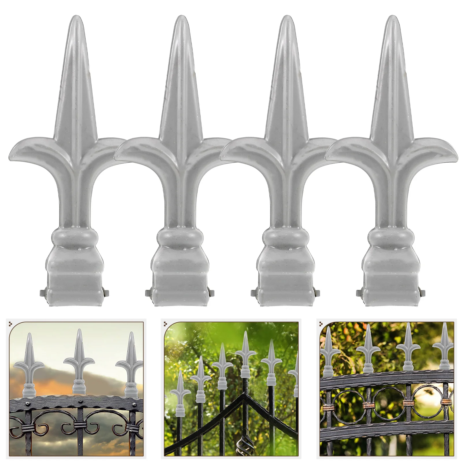 

4Pcs Fence Topper Decoration Gate Finial Pointed Fence Topper Finial Decor Outdoor Fence Decoration