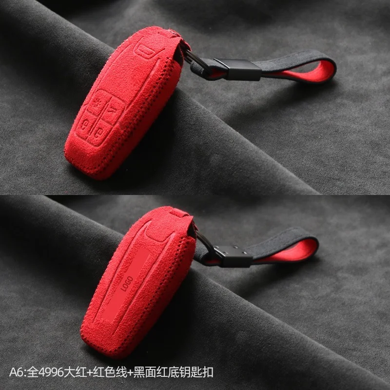 High-end Alcantara Suede Key Chains Key Case for Ferrari 488 Roma 812 F8 Sf90 Portofino Car Accessories