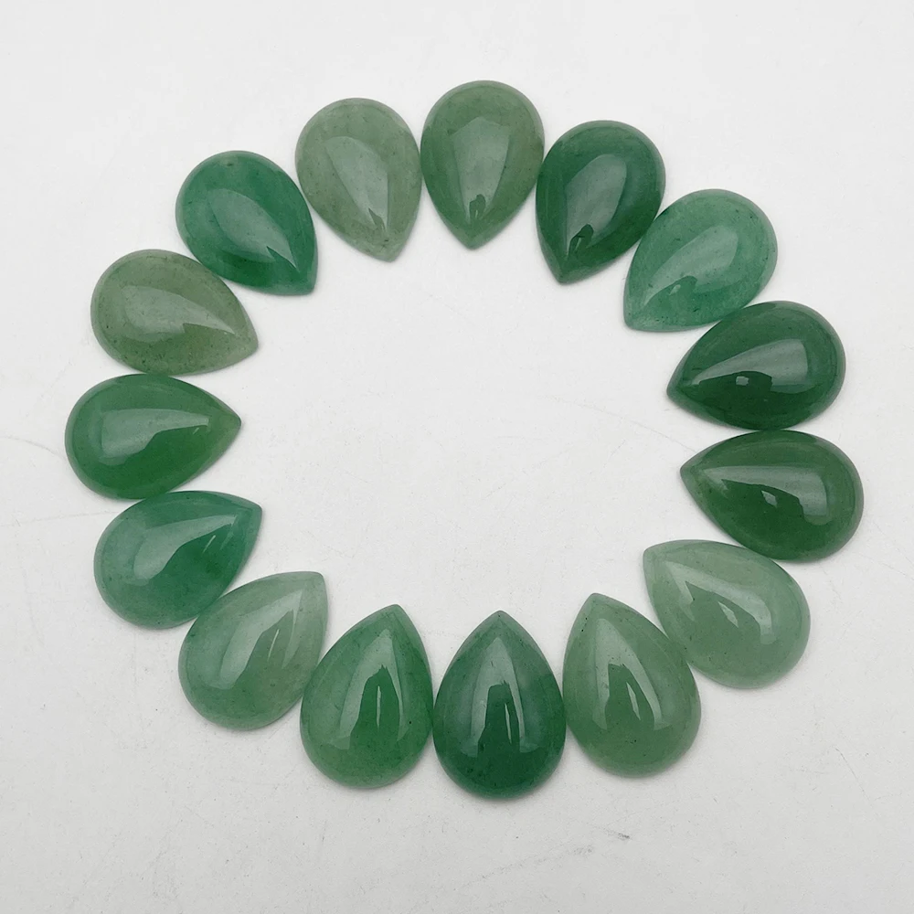 

fashion Good quality Aventurine 25x18MM 20Pc Natural Stone Water drops cabochon bead for jewelry making Ring Earring accessories