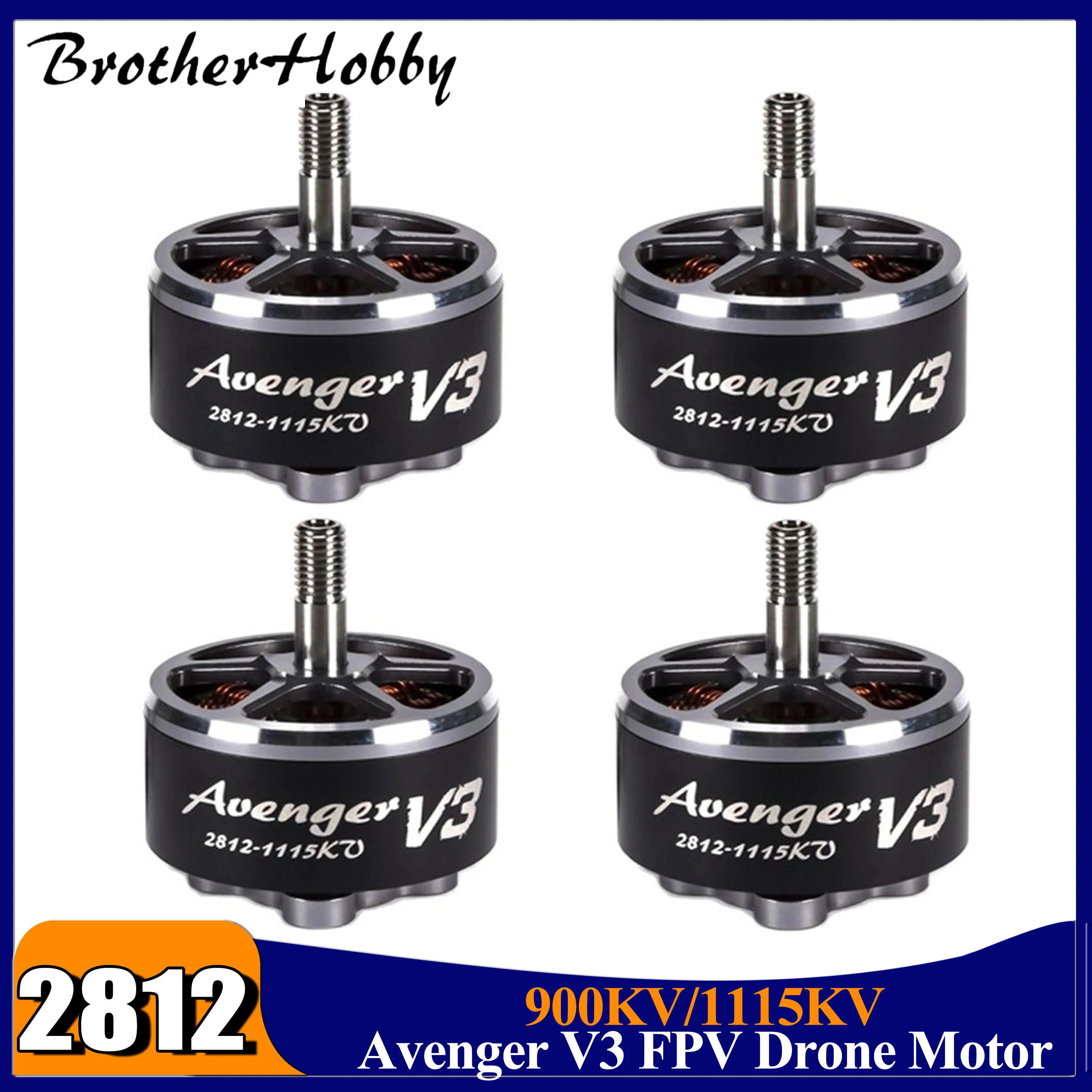 

Brotherhobby Avenger 2812 V3 900KV/1115KV 4-6S Outer Rotor Brushless Motor for FPV Racing Drone RC Quadcopter Multicopter