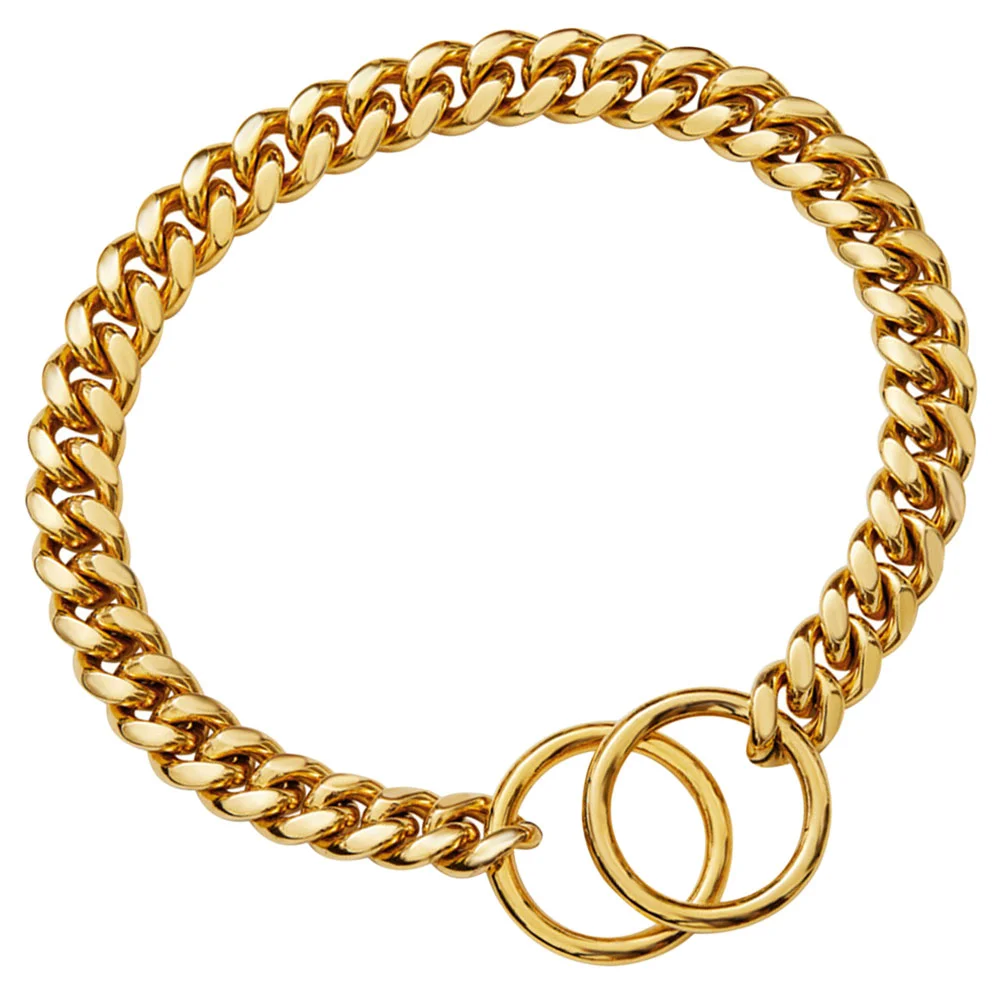 

Dog Gold Chain Necklace Dog Collar Link Dog Collar Dog Link Collar Fashionable Dog Chain Dog Neck Chain